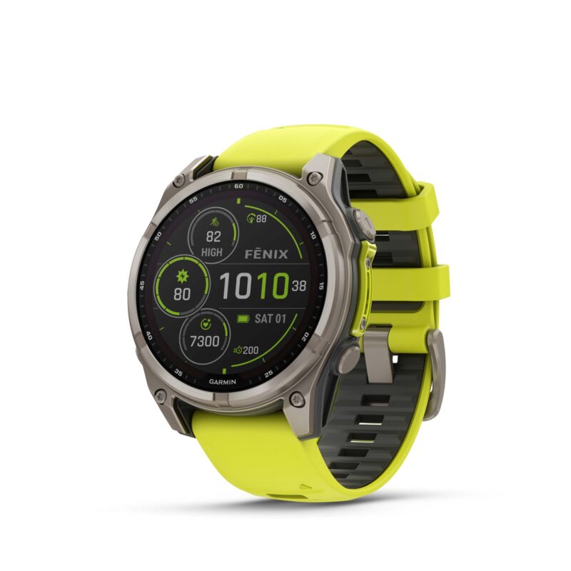 Garmin Fenix 8 47mm Solar, Titan Sapphire Graphite Amp Yellow