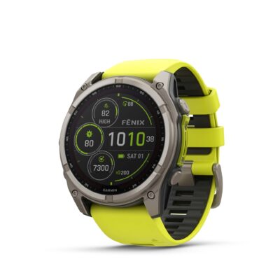 Garmin Fenix 8 51mm Solar, Titan Sapphire Graphite Amp Yellow