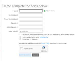 Garmin Connect registration